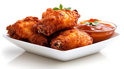 Crispy chicken wings kitchen food photography indoor close-up delicious snack appeal