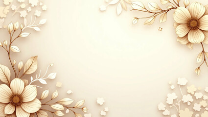 Elegant floral arrangement with botanical accents on a light cream background