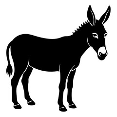 Fototapeta premium Donky vector shilhouette single Icon
