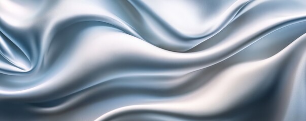 Fototapeta premium Dreamy Silver Silk Texture with Smooth and Flowing Surface Background