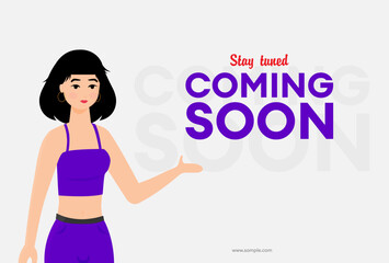 modern coming soon poster with stay tuned message