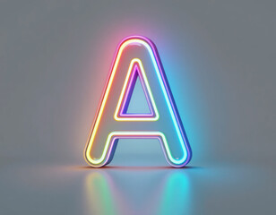 A letter of 3D floating neon letters in vibrant colors, isolated on a white background