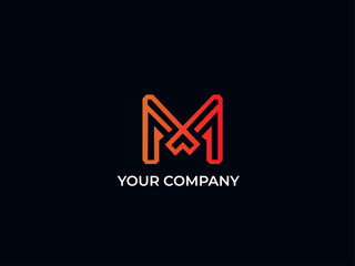 Letter M icon logo design, typography logo icon digital business logo