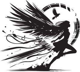 Flying Fairy Silhouette Vector Bundle