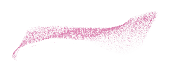 Separate pink crayon brush strokes on transparent background
