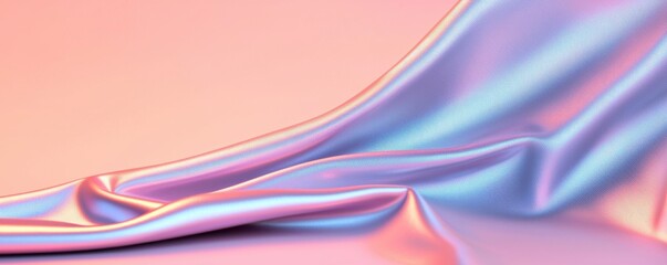 Shimmering Silk Fabric in Pastel Pink and Blue Colors with Texture