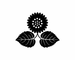creative details Sunflower with Leaves Icon vector illustration