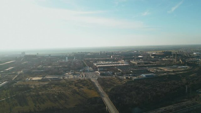 Aerial View Of Largest Steel Plant In Galati, Romania.