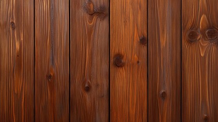 Fototapeta premium Close-up of rich brown wooden planks, showcasing natural texture and grain.