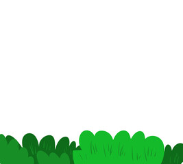 Obraz premium green grass and flowers ilustration cartoon hand draw