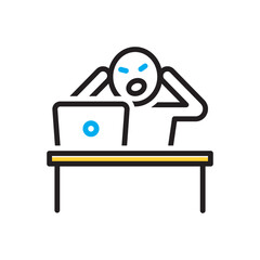 Multi color icon for hate