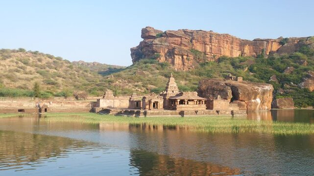 Amazing ancient hindu temple complex at Badami , tourist destination in Karnataka, India
