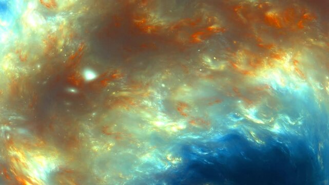 Nebula clouds in space. Seamless loop. Fractal art background.