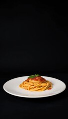Fototapeta premium Delicious Spaghetti with Tomato Sauce: A Culinary Delight