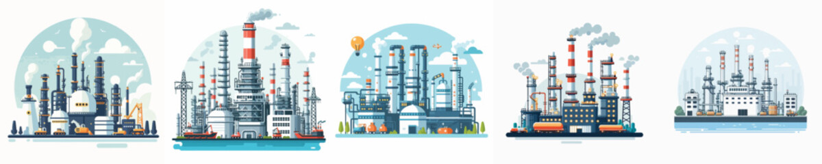 Obraz premium Vector of an oil refinery.