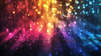 Obraz premium Colorful light patterns create a vibrant atmosphere in an abstract digital artwork for visual enjoyment and inspiration