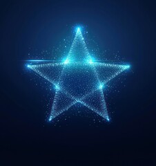Abstract glowing star vector illustration on a dark blue background