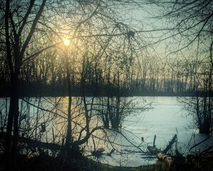 sunset on the lake