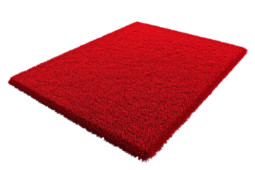 Red carpet with a white background, isolated