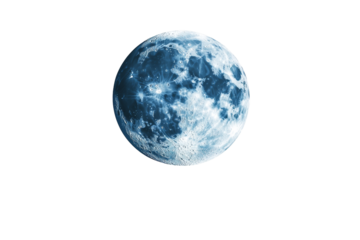 Blue moon is shown in the sky, isolated