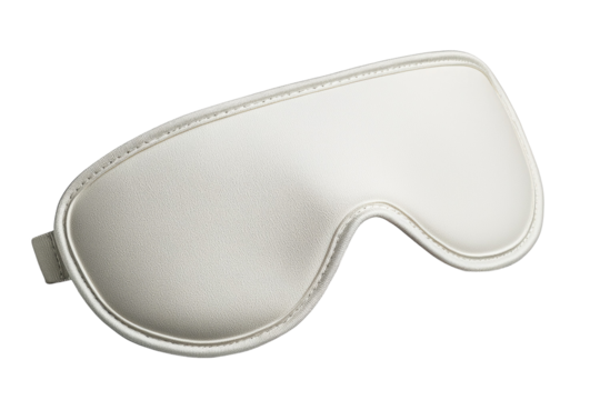 White eye mask with a white strap isolated