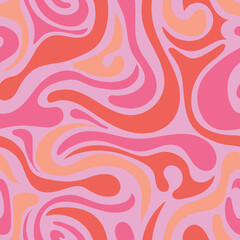 Retro swirls in vibrant pink, orange, and red hues