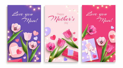 Mother's Day Vertical Card Set