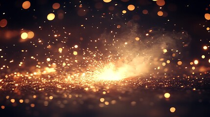 Fototapeta premium Golden Sparks Abstract Background.