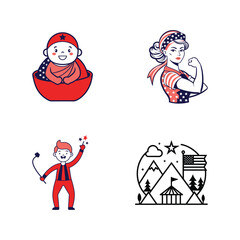 Fototapeta premium set of us victory day celebration