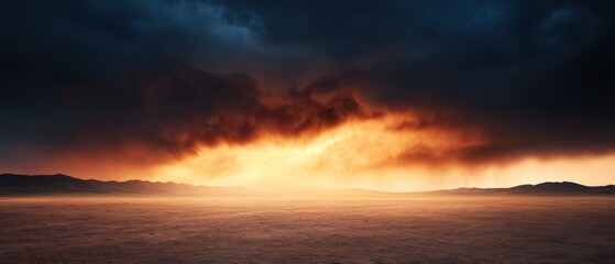 Desert landscape at dusk