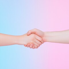 Handshake on gradient background