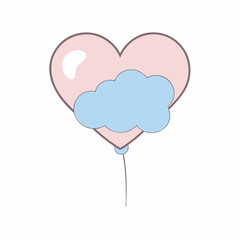 A pink heart balloon floats, a symbol of love and celebration