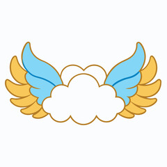 Fototapeta premium A flying dove with heart-shaped wings, a symbol of peace and love