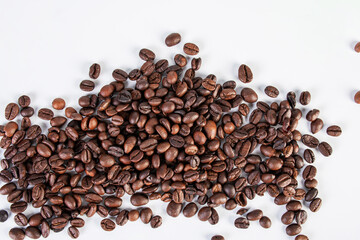 Close-up of roasted Arabica coffee beans