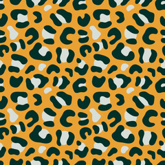 Colorful leopard seamless pattern. Leopard skin, exotic animal print. Vector illustration for fabric, fashion, background, packaging, wrapping paper