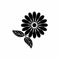 creative details Daisy with Green Leaves Icon vector illustration
