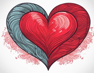 marker heart isolated hand draw