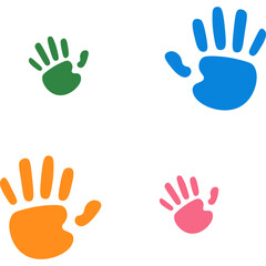 Obraz premium Playful Kids Hand Print Paint