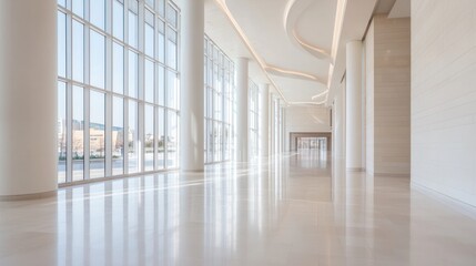 Fototapeta premium Contemporary architecture at nongkhanestock cultural museum modern exhibition space minimalist design natural light