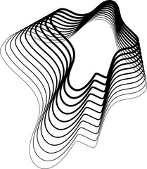 Organic shape with dynamic flowing gradient line. Modern design element