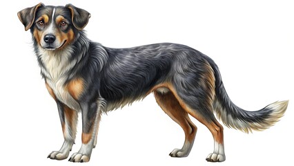 Fototapeta premium australian shepherd dog isolated isolated on a white background