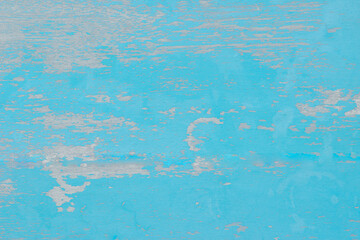Old grunge wood plank texture background. Vintage blue and white peeling wooden board wall have antique cracking style object for furniture design. Painted weathered table woodworking hardwoods empty.