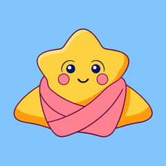 A smiling baby boy in a blue diaper plays with a funny yellow toy duck