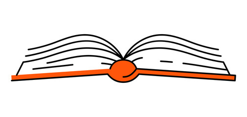 Illustrations of open book. Image for education and school.