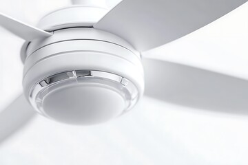 Closeup White Ceiling Fan Blades