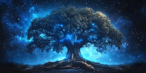 Mystical Tree Night Sky.
