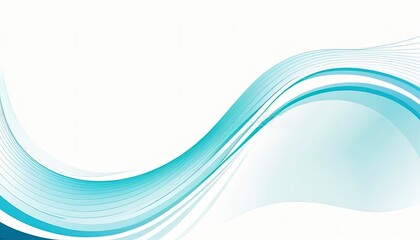 Obraz premium Abstract Fluidity: A serene wave of turquoise gracefully undulates against a smooth, evoking a sense of tranquility and depth, ideal for modern designs.