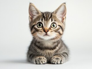 Tabby kitten looking at camera
