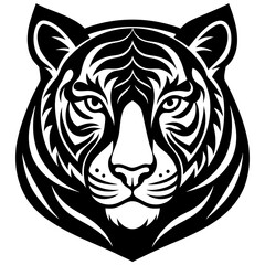 Obraz premium tiger head silhouette vector black outline