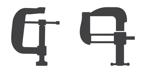 Clamp Icons Silhouette Vector Set